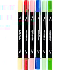 Tekstiilitussit, paksuus 2,3+3,6 mm, värilajitelma, 6 kpl/ 1 pkt