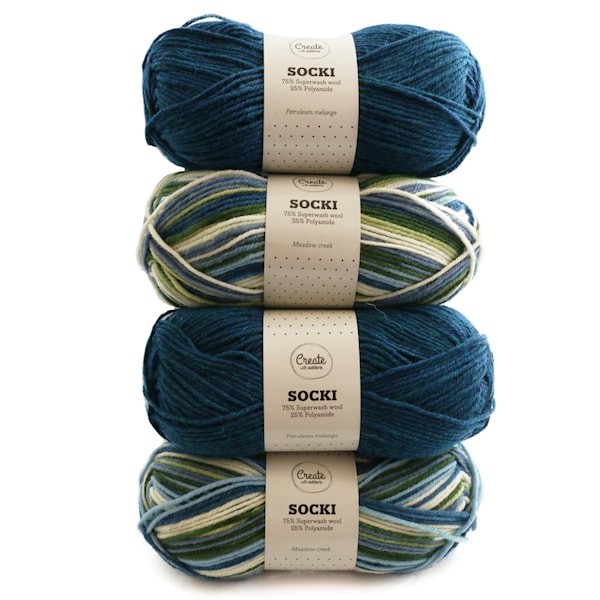 Adlibris Socki Garn 100g Meadow Creek 4-pack