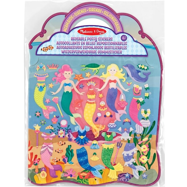 Gjenbrukbare Puffy-klistremerker Havfrue Melissa & Doug