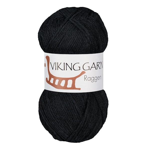 Raggen 150 g Sort 703 Viking Garn