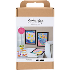 DIY Kit Fargelegging, Mal etter tall, tusjer, 1 pk.