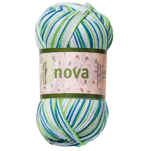 Nova 50gr Petrol/grå/grønn print (48020)