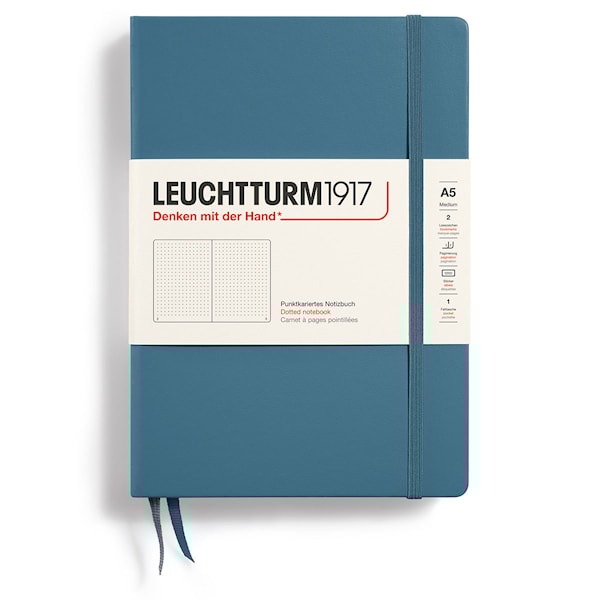 Notatbok A5 Hard Prikket Steinsblå Leuchtturm1917