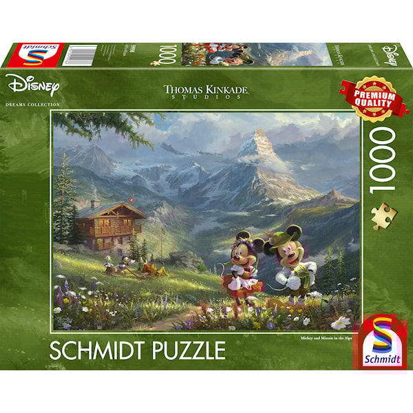 Puslespill Disney Mickey & Minnie in the Alps 1000 brikker Schmidt