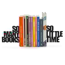 Bokstöd "So Many Books" Svart Metall Balvi