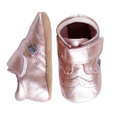 Lädersko med kardborrband, Dusty Rose, Melton, Strl 18/24