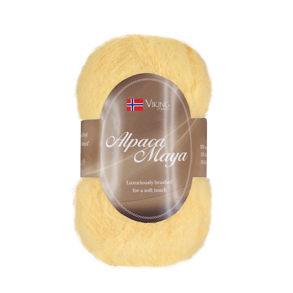 Alpaca Maya 50 g Gul 744 Viking Garn