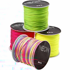 Makrameenyöri, paksuus 1 mm, neonvihreä, neonpinkki, neonkeltainen, neonmix, 8x28 m/ 1 pkt