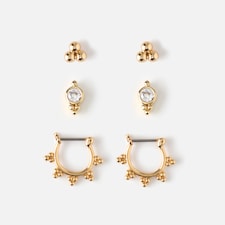 Gull hoops og stud sett