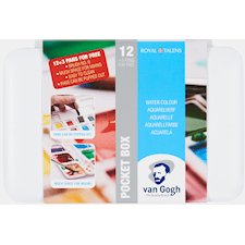 Van Gogh Vesiväri Pocket Box "Perusvärit" puolikokoinen 12 värin laatikko + 3 lisäväriä