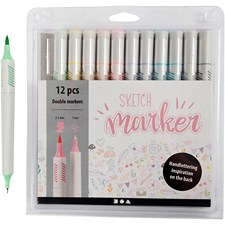 Sketch Marker Dubbelspets Pastellfärger 12-pack