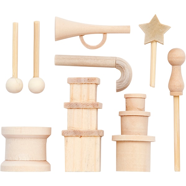 Creativ Company Small Wooden Accessories for Decoration Set 13 pcs.