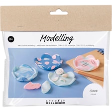 Mini DIY Kit Modellering, Skåler, pastellblå, lys pink, 1 pk.