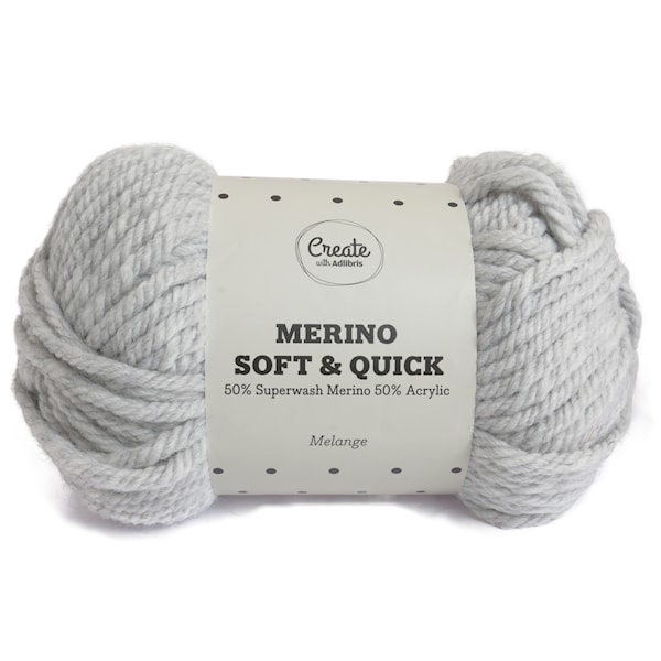 Adlibris Merino Soft & Quick lanka Ullmix 150g Light Grey Melange A172
