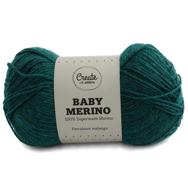 Adlibris Baby Merinovilla Lanka 50g Petroleum Melange A030