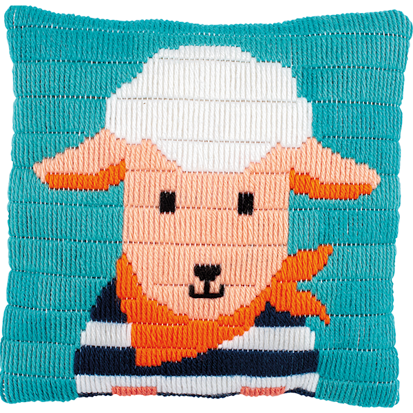 Broderisett Putetrekk Langsting Little Lamb 40 x 40 cm Vervaco