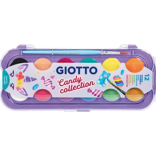 Vannfarger Candy Collection 12 farger Giotto Acquerelli