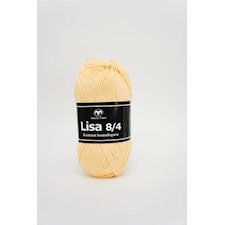 Lisa 8/4 Garn Bomull 50 g ljusgul 32 Svarta Fåret