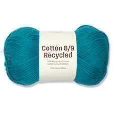 Cotton 8/9 Garn 100g Recycled Petrolium Blue A176  Adlibris