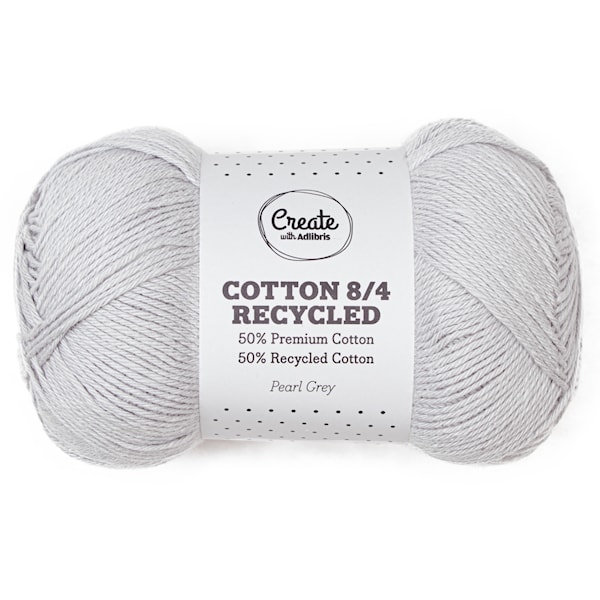 Cotton 8/4 Garn 100 g Recycled Pearl Grey A534 Adlibris
