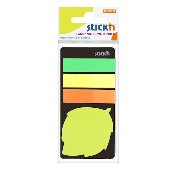 Indexfliker STICK´N 45x12, + løv 20b Neon
