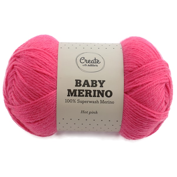 Adlibris Baby Merinovilla Lanka 50g Hot Pink A038