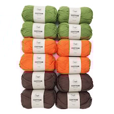 Adlibris Cotton Garn 100g Morsom Bestemorsruter 12-pakk