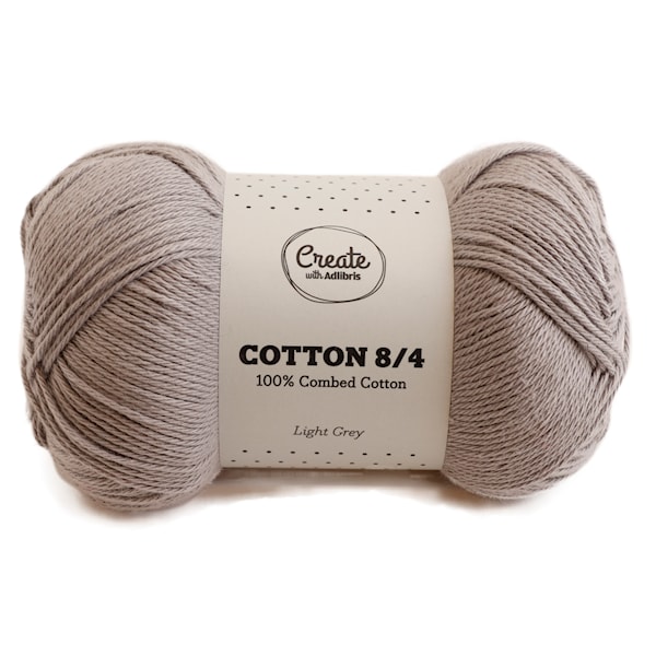 Adlibris Bomull 8/4 Garn 100g Light Grey A183