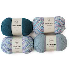 Color Pack Adlibris Socki Fine 100g Ocean Green  4-pack