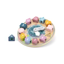 Klocka i Trä med Avtagbara Klossar Viga