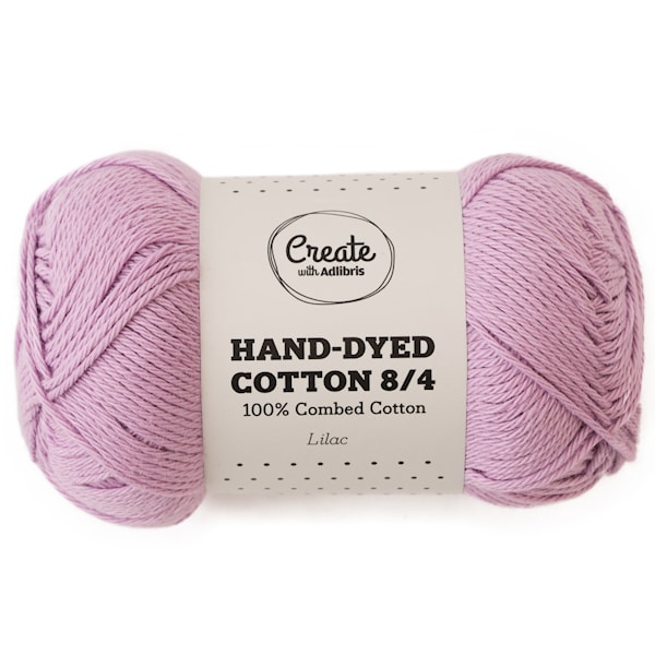 Adlibris Cotton 8/4 Hand-dyed 50g Lilac A398