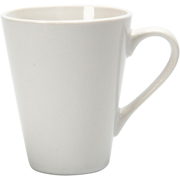 Krus, H: 10 cm, dia. 5-8 cm, hvit, 1stk.