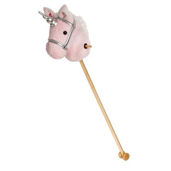 Käpphäst, rosa enhörning, 100 cm, Teddykompaniet