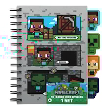Minecraft Notatbok med Skilleark Paladone
