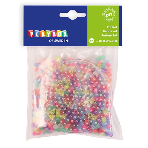 Rörpärlset med Platta 1 000 St Glitter Playbox