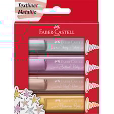 Faber-Castell Textliner, Metallic 46, Etui med 4 Pennor