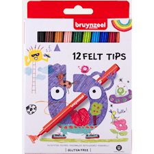 Fiberspetspennor barn 12-pack Bruynzeel