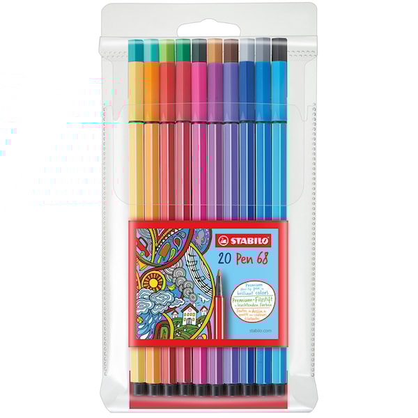 Ritpennor Fiberpenna STABILO Pen 68, 20/fp