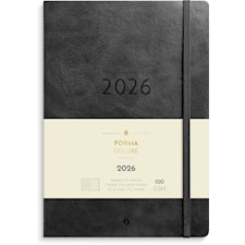Kalender 2026 A5 Stor Veckokalender Forma Deluxe Svart Burde