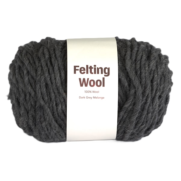 Felting Wool 100 g Dark Grey Melange A115 Adlibris