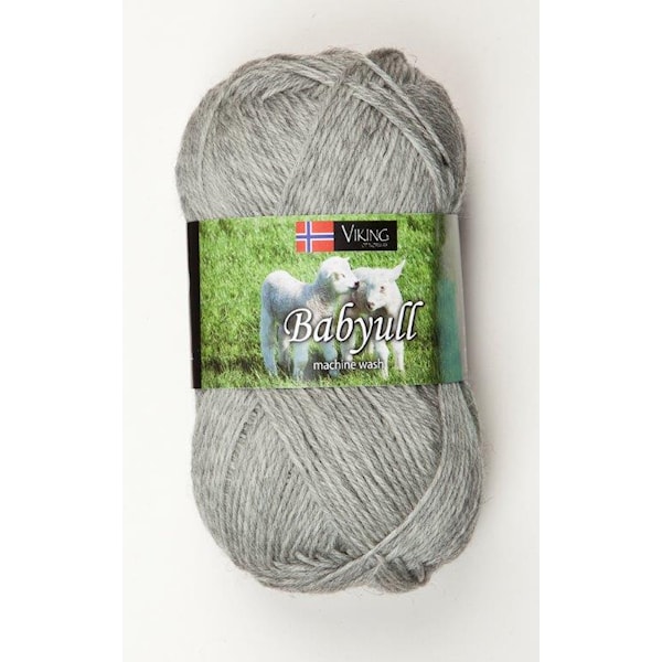 Viking of Norway Baby Ull Garn Merinoull 50g Ljusgrå 313