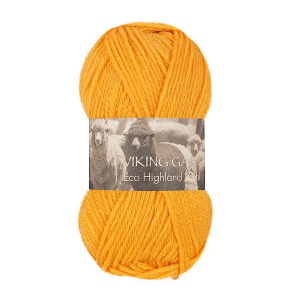 Highland Eco Wool Garn 50 g Gul 245 Viking Garn