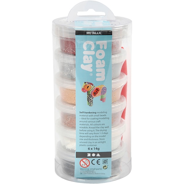 Foam Clay® , metallisk, brun harmoni, 6x14 g/ 1 pk.
