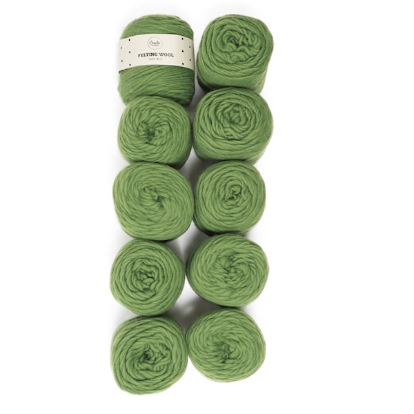 Adlibris Felting Wool 100g Green A125 10-pack