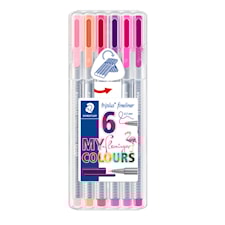Triplus® fineliner 6 kpl STAEDTLER-paketissa 03 mm kuituterä Flamingo Staedtler