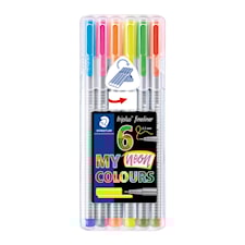 Triplus® fineliner 6 kpl, STAEDTLER-paketissa, 0,3 mm kuituterä. Neon