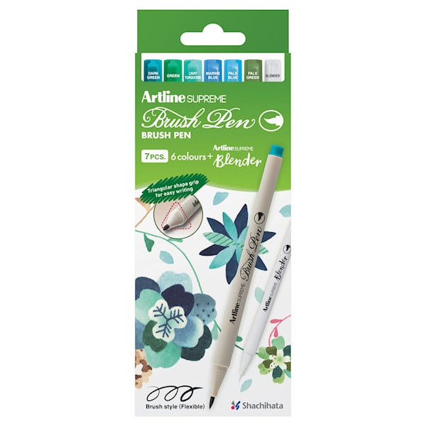 Brushpen Artline Supreme Botanical 7-p