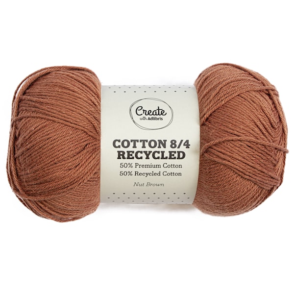 Cotton 8/4 Garn 100 g Recycled Nut Brown A819 Adlibris
