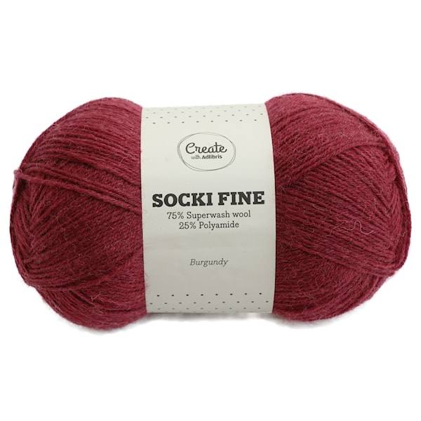 Adlibris Socki Fine 100g Burgundy A028