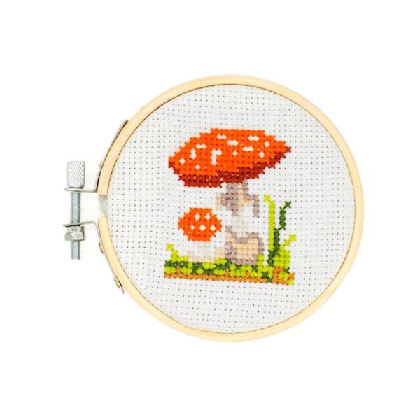 Broderikit Mini Kryss-sting Sopp Kikkerland